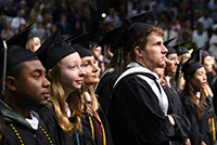 Graduating students at commencement